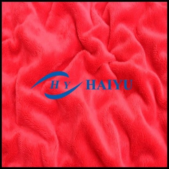Red Plain Velboa Fur Fabric Heating Thermal Lining Fabric 150-500 G Weight