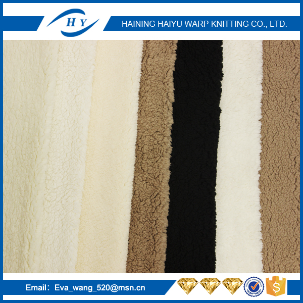 100 Polyester Sherpa Fur Fabric Anti Static 160gsm360gsm Gram