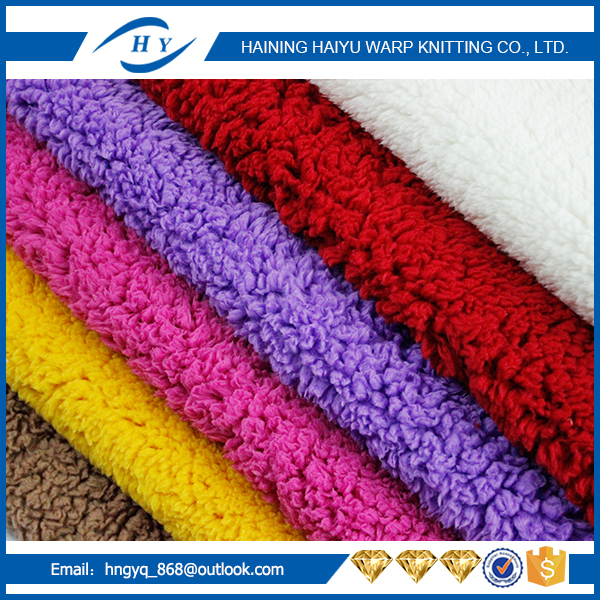 100 polyester warp sherpa fabric with sherpa fleece fabric